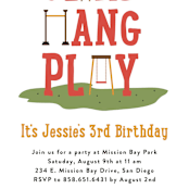 "At The Playground" - Children's Birthday Party Invitations in Ketchup by Erica Krystek - Detail