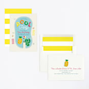 "Pool Party" - Children's Birthday Party Invitations in Pineapple by Erica Krystek - Assembled