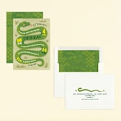 "Slithering Snake" - Children's Birthday Party Invitations in Grass by Jessica Ogden - Assembled