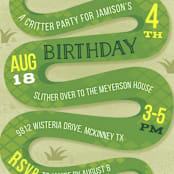 "Slithering Snake" - Children's Birthday Party Invitations in Grass by Jessica Ogden - Detail