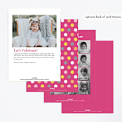 "Confetti Fun" - Children's Birthday Party Invitations in Hot Pink by Pretty Girl Designs - Back of Card Options