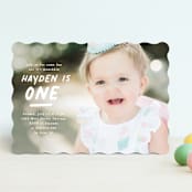 "One is Fun" - Children's Birthday Party Invitations in Marshmellow by Creo Study - Front