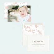 "One is Fun" - Children's Birthday Party Invitations in Marshmellow by Creo Study - Assembled