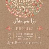 "Little Pumpkin" - Children's Birthday Party Invitations in Kraft by Paper Sun Studio - Detail
