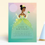 "Tiana from Disney's The Princess And The Frog" - Children's Birthday Party Invitations in Spearmint by Lori Wemple - Front