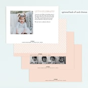 "Vintage Stripes" - Children's Birthday Party Invitations in Soft Rose by BeachPaperCo - Back of Card Options