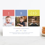 "One Two Three" - Children's Birthday Party Invitations in Carnival by Susan Brown - Front