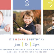 "One Two Three" - Children's Birthday Party Invitations in Carnival by Susan Brown - Detail