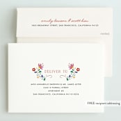 "Folk Florals" - Children's Birthday Party Invitations in Navy by Amber Barkley - FREE Recipient Addressing