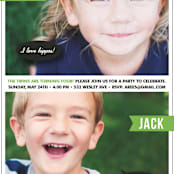 "Twin Voice" - Children's Birthday Party Invitations in Kelly Green by Sara Hicks Malone - Detail
