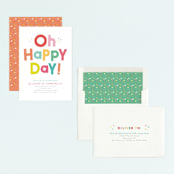 "Happy Day" - Children's Birthday Party Invitations in Dandelion by Itsy Belle Studio - Assembled