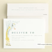 "Jungle Party" - Children's Birthday Party Invitations in Aquamarine by Ana de Sousa - FREE Recipient Addressing