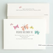"Colorful Butterflies" - Children's Birthday Party Invitations in Graphite by Karidy Walker - FREE Recipient Addressing