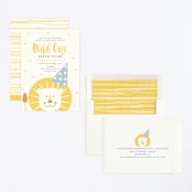 "Wild One" - Children's Birthday Party Invitations in Dandelion by Lisa Cersovsky - Assembled