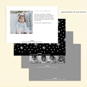 "Lettered Celebration" - Children's Birthday Party Invitations in Cloud by Lehan Veenker - Back of Card Options