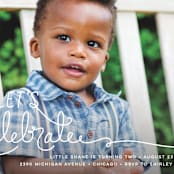 "Lettered Celebration" - Children's Birthday Party Invitations in Cloud by Lehan Veenker - Detail