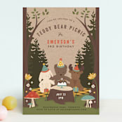 "Teddy Bear Picnic" - Children's Birthday Party Invitations in Sun by Susan Moyal - Front