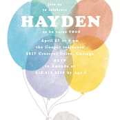 "Up, Up and Away" - Children's Birthday Party Invitations in Rainbow by Creo Study - Detail
