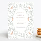 "Hop on Over II" - Children's Birthday Party Invitations in Mint by Hallie Fischer - Front
