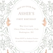 "Hop on Over II" - Children's Birthday Party Invitations in Mint by Hallie Fischer - Detail