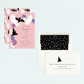 "Little Boo" - Children's Birthday Party Invitations in Cotton Candy by Corinne Malesic - Assembled