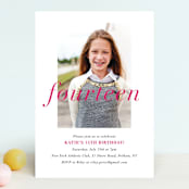 "Age Appropriate" - Children's Birthday Party Invitations in Mulberry by Kimberly FitzSimons - Front