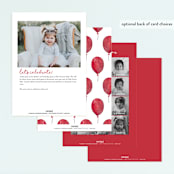 "Bear" - Children's Birthday Party Invitations in Red Candy by Remioni - Back of Card Options