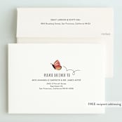 "birthday butterfly" - Children's Birthday Party Invitations in Coral by Rebecca Durflinger - FREE Recipient Addressing