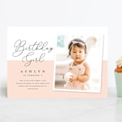 "Modern girl" - Children's Birthday Party Invitations in Blush by Stacey Meacham - Front