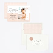 "Modern girl" - Children's Birthday Party Invitations in Blush by Stacey Meacham - Assembled