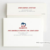 "Up Up And Away - Superman" - Children's Birthday Party Invitations in Navy by Kate Hofstad - FREE Recipient Addressing