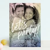 "Rainbow Photo" - Children's Birthday Party Invitations in Sherbet by Jessie Steury - Front