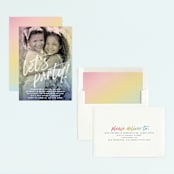 "Rainbow Photo" - Children's Birthday Party Invitations in Sherbet by Jessie Steury - Assembled