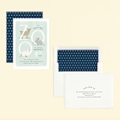 "Petting Zoo Letters" - Children's Birthday Party Invitations in Grass by Carolyn MacLaren - Assembled