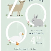 "Petting Zoo Letters" - Children's Birthday Party Invitations in Grass by Carolyn MacLaren - Detail