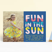 "Fun Sun" - Children's Birthday Party Invitations in Carribean by Baumbirdy - Front