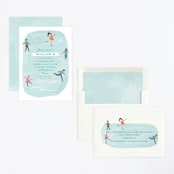 "playful ice rink" - Children's Birthday Party Invitations in Glacier by Karidy Walker - Assembled
