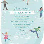 "playful ice rink" - Children's Birthday Party Invitations in Glacier by Karidy Walker - Detail