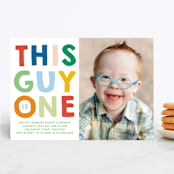 "This Guy" - Children's Birthday Party Invitations in Spectrum by Baumbirdy - Front