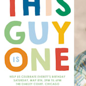 "This Guy" - Children's Birthday Party Invitations in Spectrum by Baumbirdy - Detail