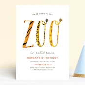 "Zoo" - Children's Birthday Party Invitations in Tiger by Kelly Nasuta - Front