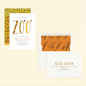"Zoo" - Children's Birthday Party Invitations in Tiger by Kelly Nasuta - Assembled