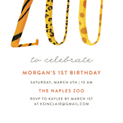 "Zoo" - Children's Birthday Party Invitations in Tiger by Kelly Nasuta - Detail