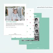 "Pinata" - Children's Birthday Party Invitations in Seafoam by Keen Peachy - Back of Card Options