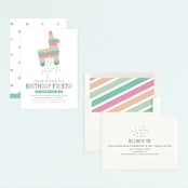 "Pinata" - Children's Birthday Party Invitations in Seafoam by Keen Peachy - Assembled