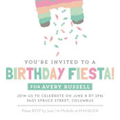 "Pinata" - Children's Birthday Party Invitations in Seafoam by Keen Peachy - Detail