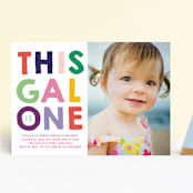 "This Gal" - Children's Birthday Party Invitations in Fuchsia by Baumbirdy - Front