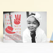 "i'm this many" - Children's Birthday Party Invitations in Coral by Kelly Kirkbride - Front