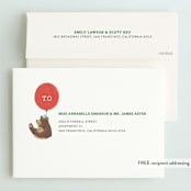 "Animal Safari" - Children's Birthday Party Invitations in Pumpkin by Shannon Chen of Four Wet Feet Studio - FREE Recipient Addressing