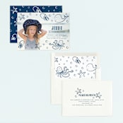 "Aquatic Doodles" - Children's Birthday Party Invitations in Ocean by Lehan Veenker - Assembled